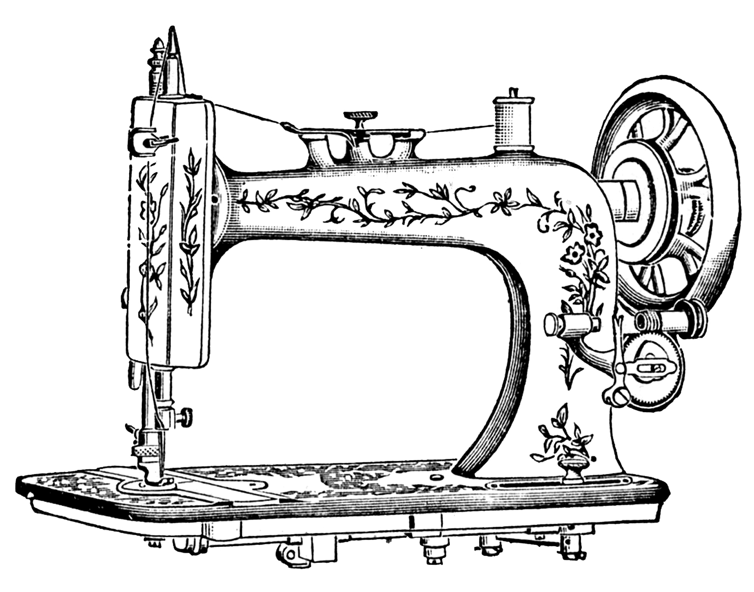 1500x1178 Sewing Machine Coloring Pages