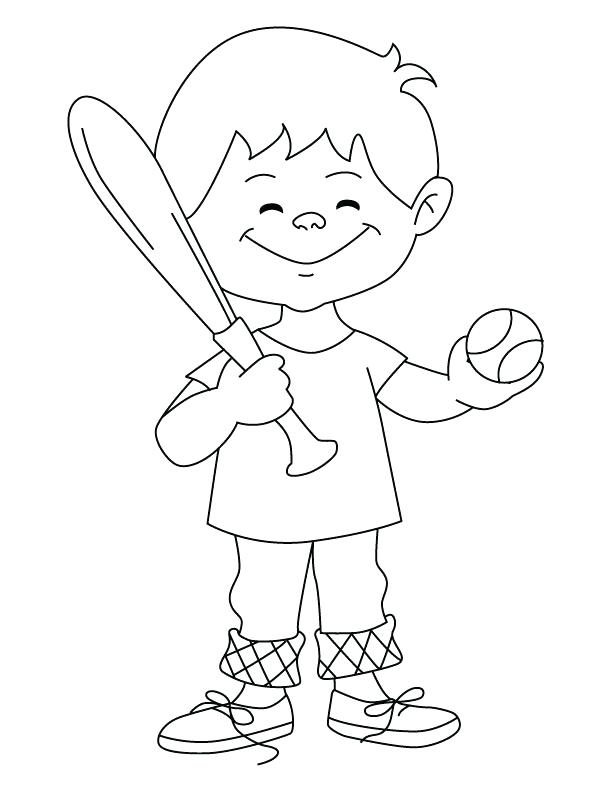 612x792 Coloring Pages Of Baseball Baseball Boy Coloring Page Giants