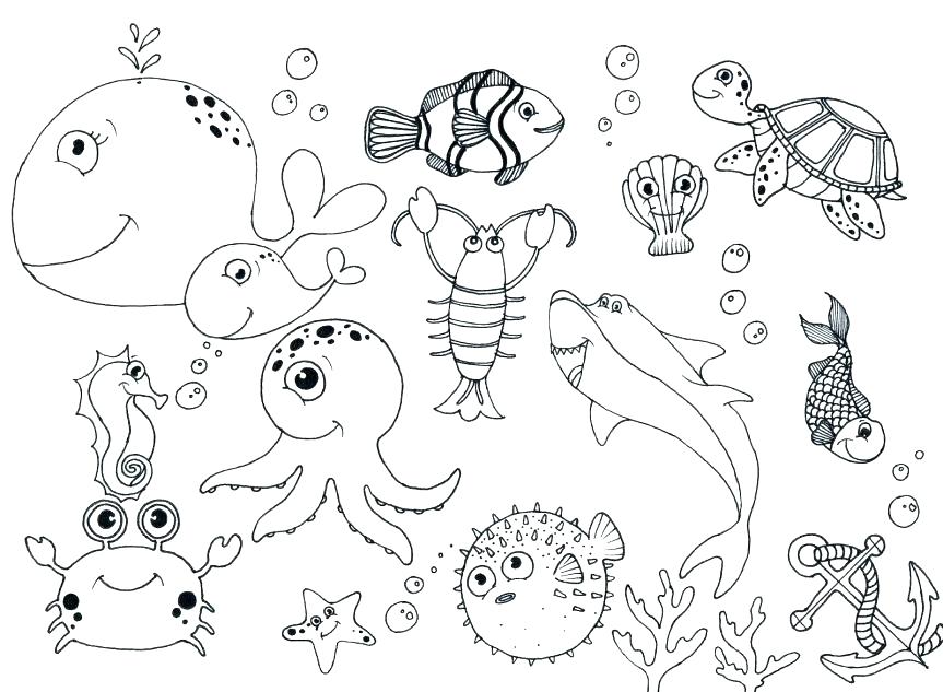 863x633 Free Printable Ocean Animal Coloring Pages Pictures Under The Sea