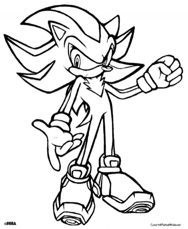 600x730 Shadow The Hedgehog In Sonic Coloring Page Free To Print
