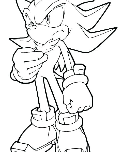480x600 Shadow Coloring Page Shadow The Hedgehog Coloring Page Sonic