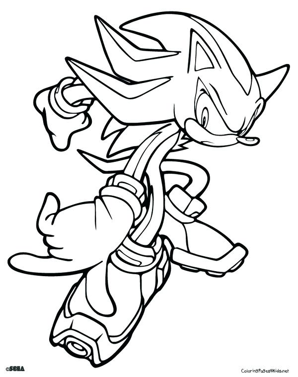 600x759 Shadow The Hedgehog Coloring Pages Free