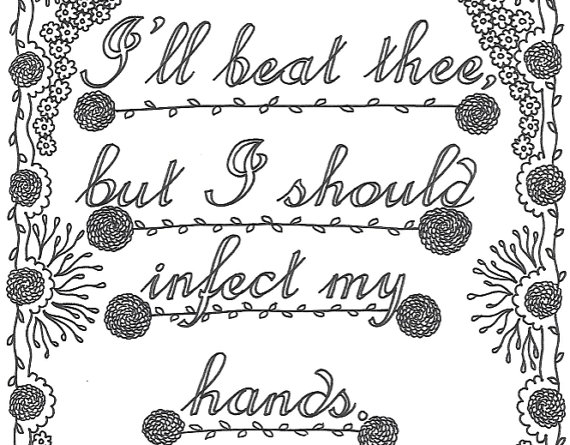 570x445 Shakespeare Insults Printable Coloring Page Quote I'll