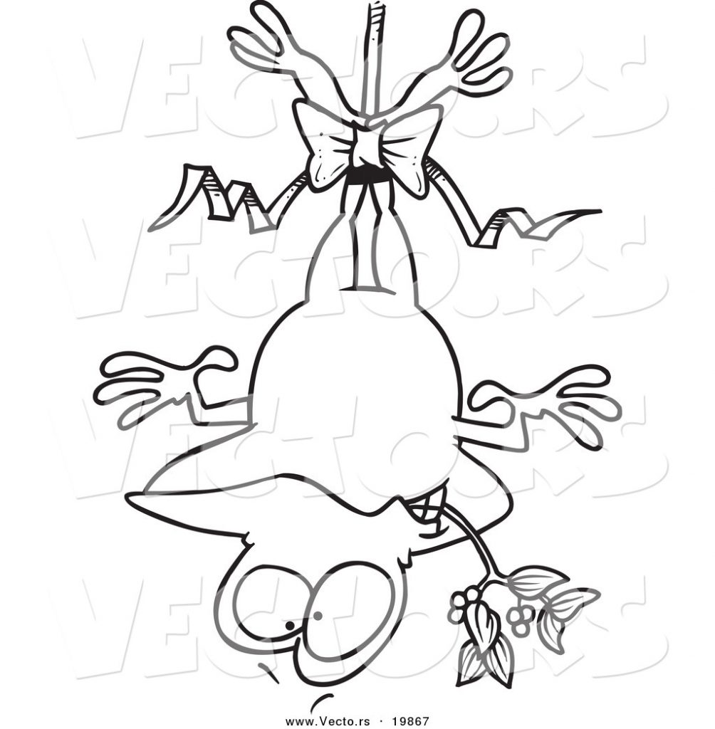 1004x1024 Vector Of Cartoon Businessman Wearing Mistletoe At The Office