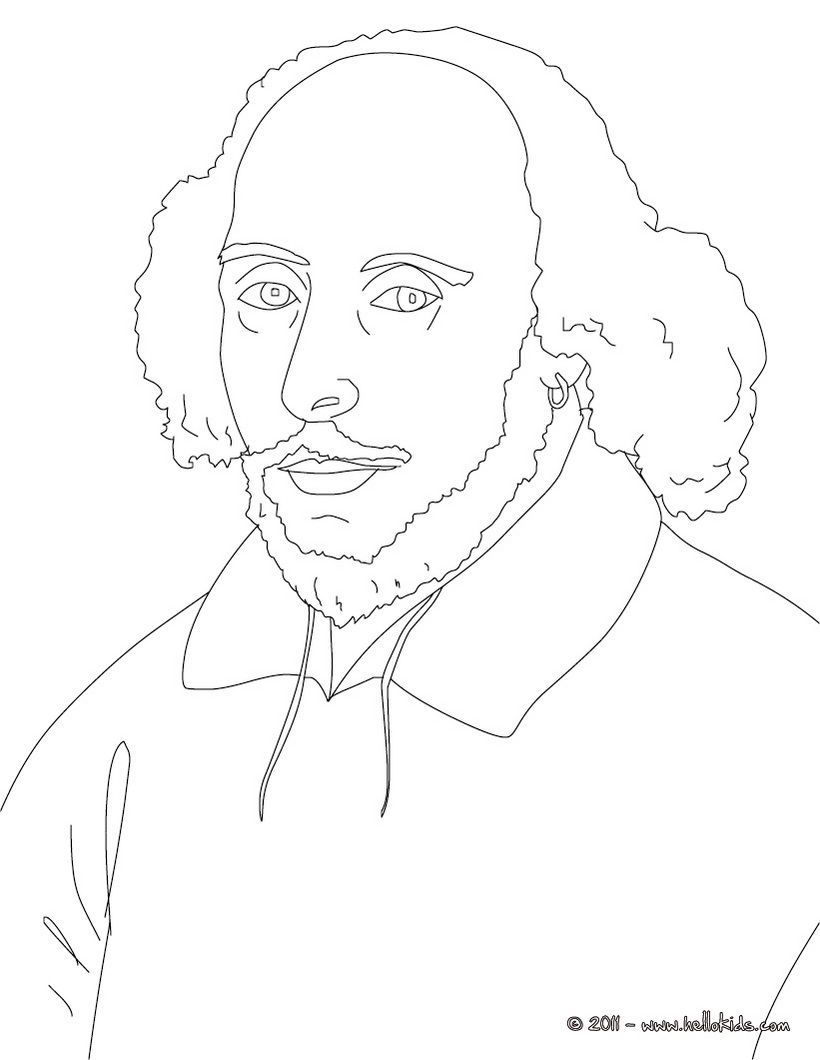 820x1060 William Shakespeare Coloring Page Shakespeare For Kids