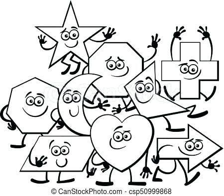 450x394 Shape Coloring Pages Shapes Coloring Page Cartoon Geometric Shapes