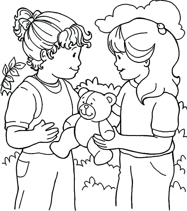 600x678 Sharing Coloring Page