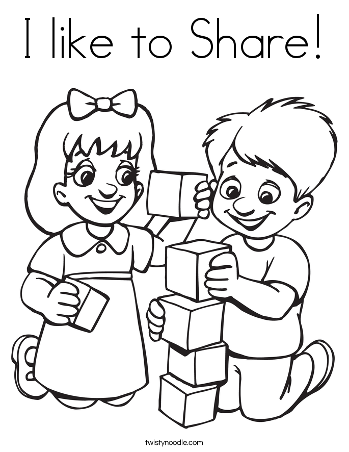 685x886 I Like To Share Coloring Page