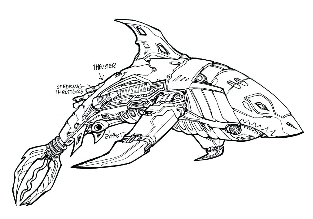 1010x708 Robot Coloring Pages Robot Shark Coloring Page Kids Drawing