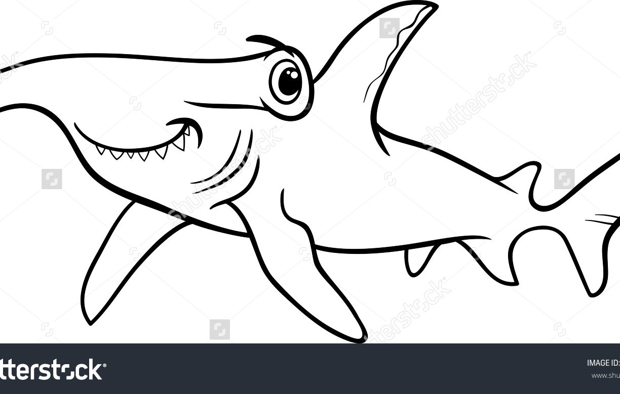 1224x779 Hammerhead Shark Drawing And Coloring Pages For Look Reals How