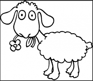 300x259 Sheep Coloring Pages For Preschool