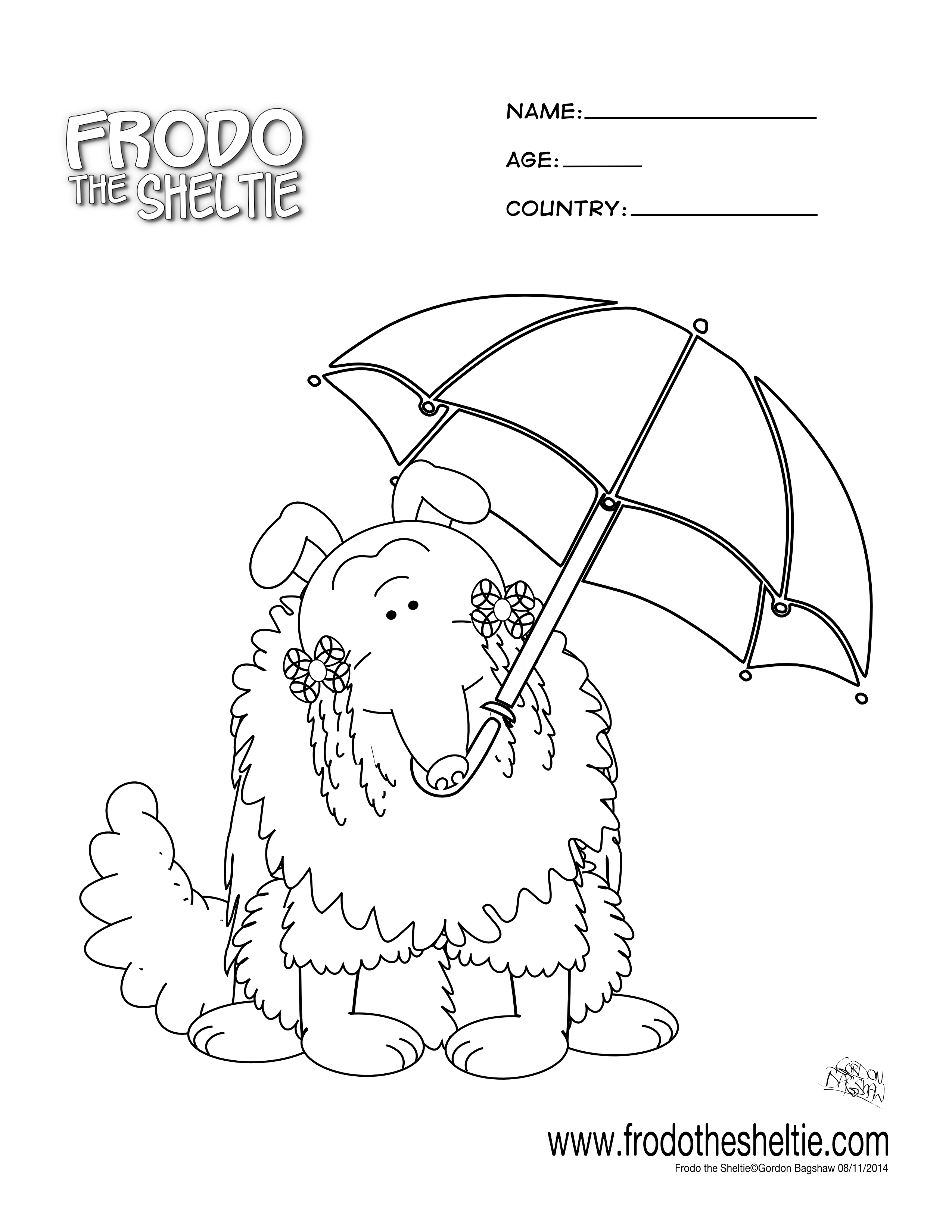 2550x3300 Frodo's Free Coloring Pages Frodo The Sheltie