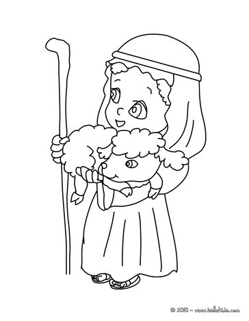 364x470 Nativity Shepherd Character Coloring Pages