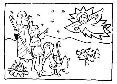 480x347 Shepherds And Angel Coloring