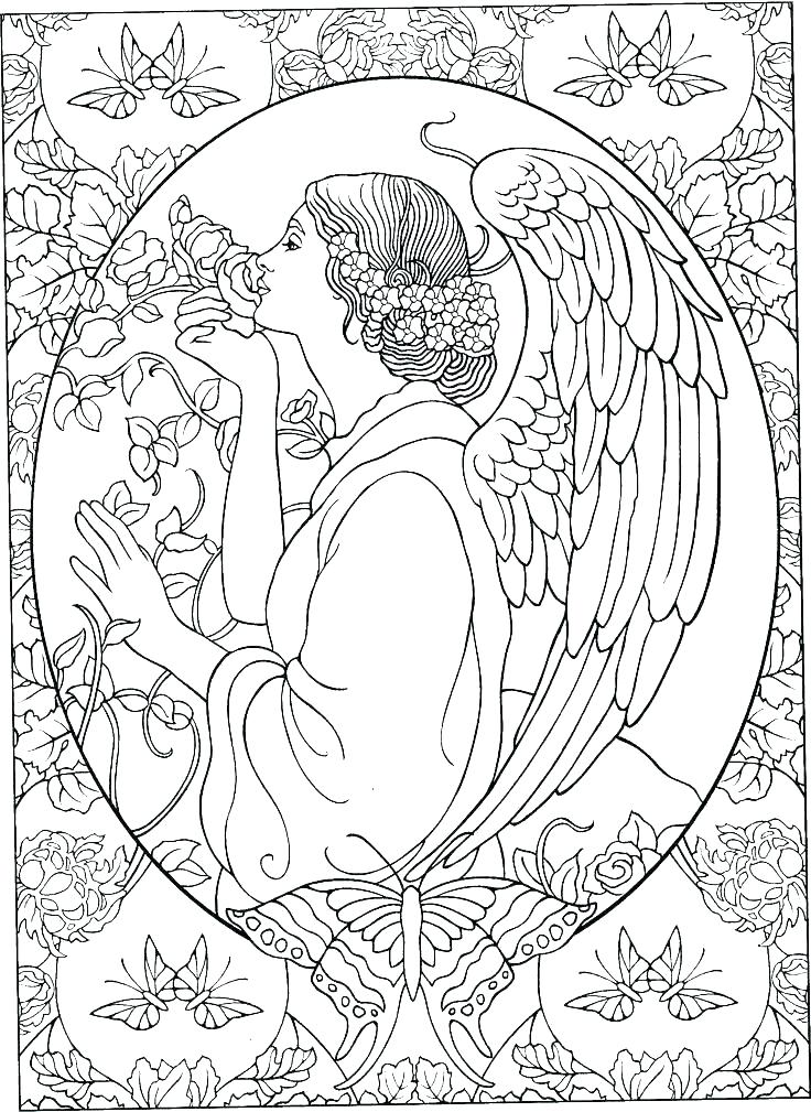 736x1009 Coloring Pages Angels