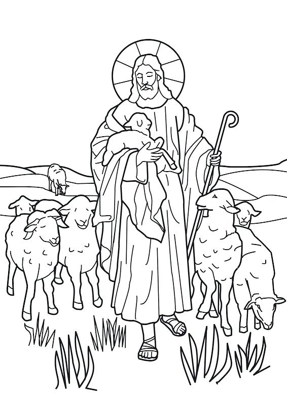 566x800 Free Jesus Coloring Pages The Good Shepherd Coloring Pages Free