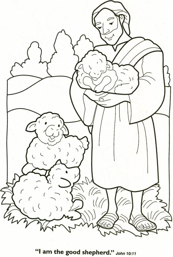 689x1024 Good Shepherd And Lost Sheep Parable Coloring Pages In Jesus