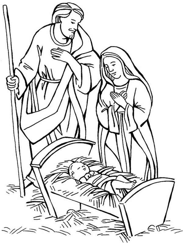 600x798 Mary And Jesus Coloring Pages