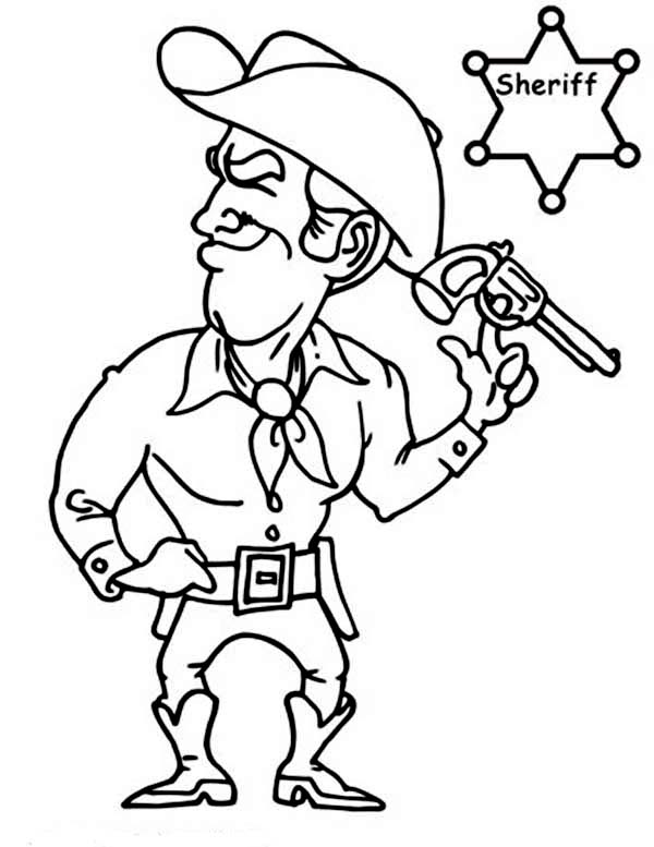 600x777 Sheriff Cowboy Coloring Page Coloring Sun