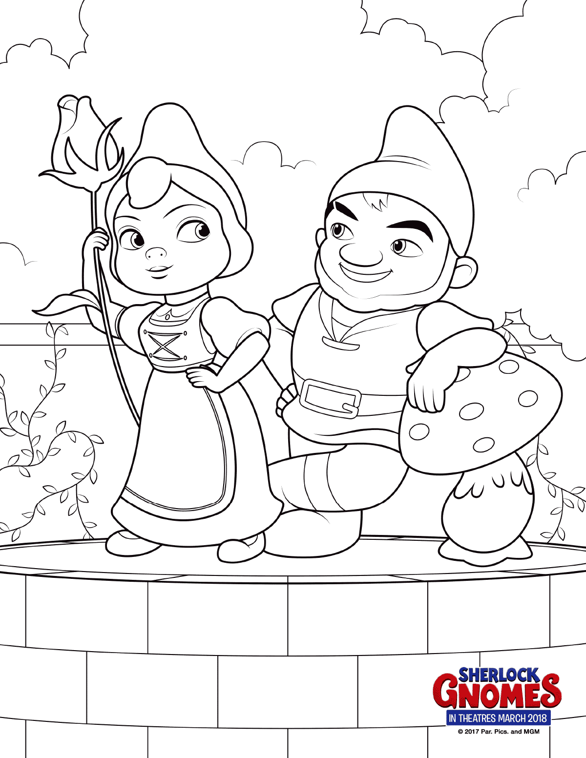 1200x1553 Sherlock Gnomes Coloring Page Gnomeo And Juliet
