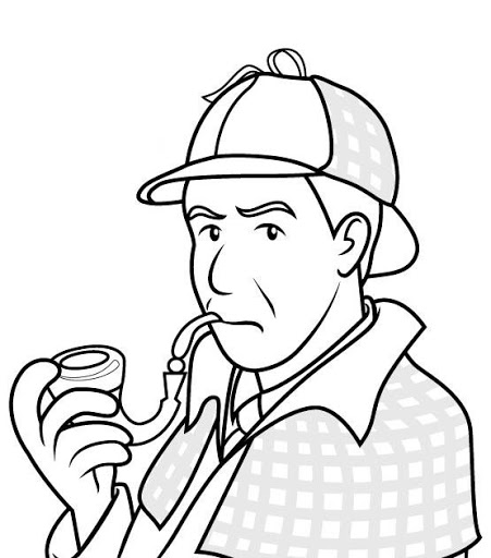 451x512 Sherlock Holmes Coloring Pages