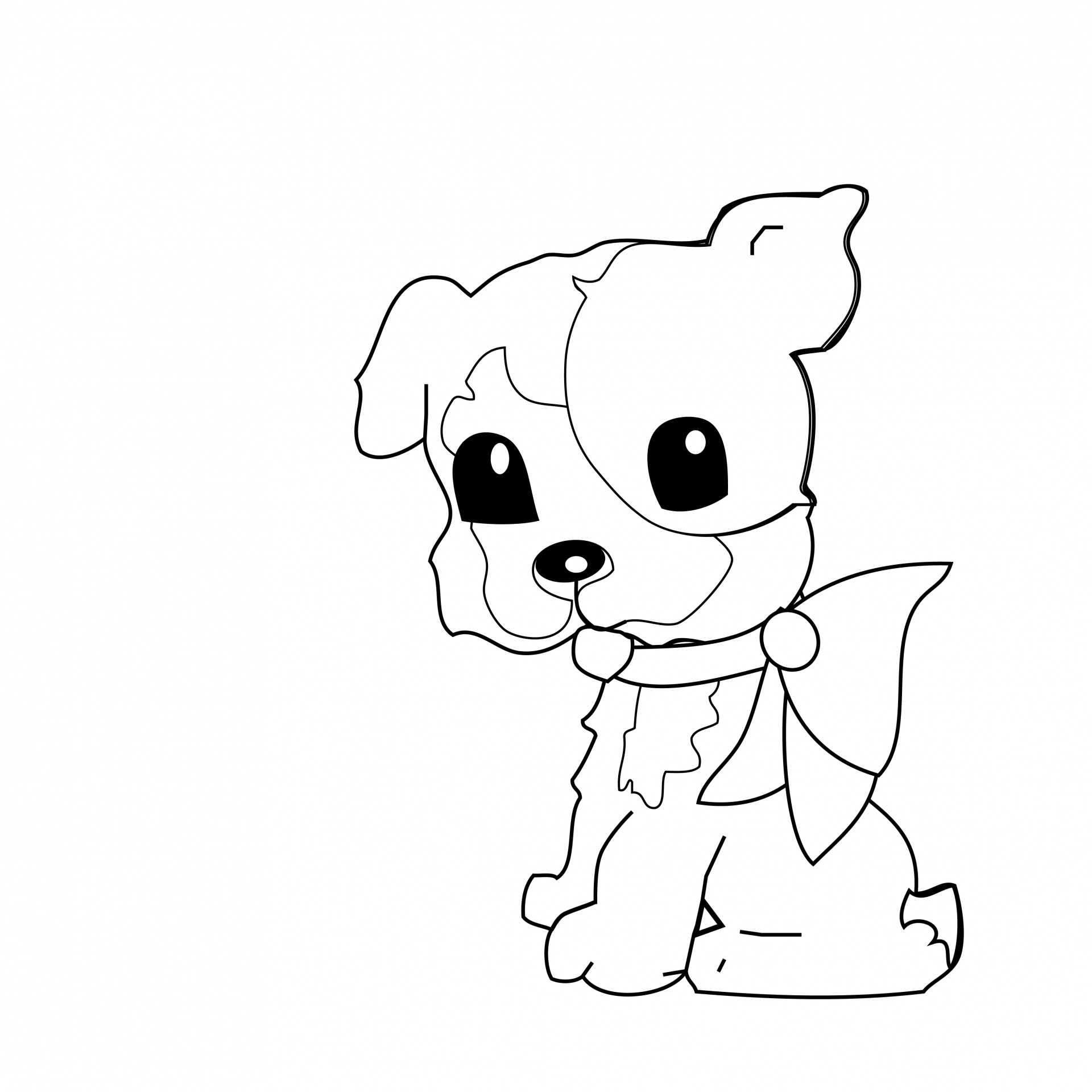 1920x1920 Dog Coloring Page For Kids Free Stock Photo