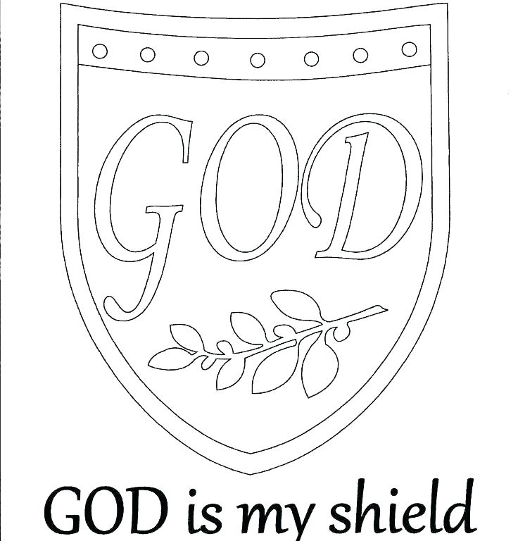 736x768 God Is My Shield Coloring Page