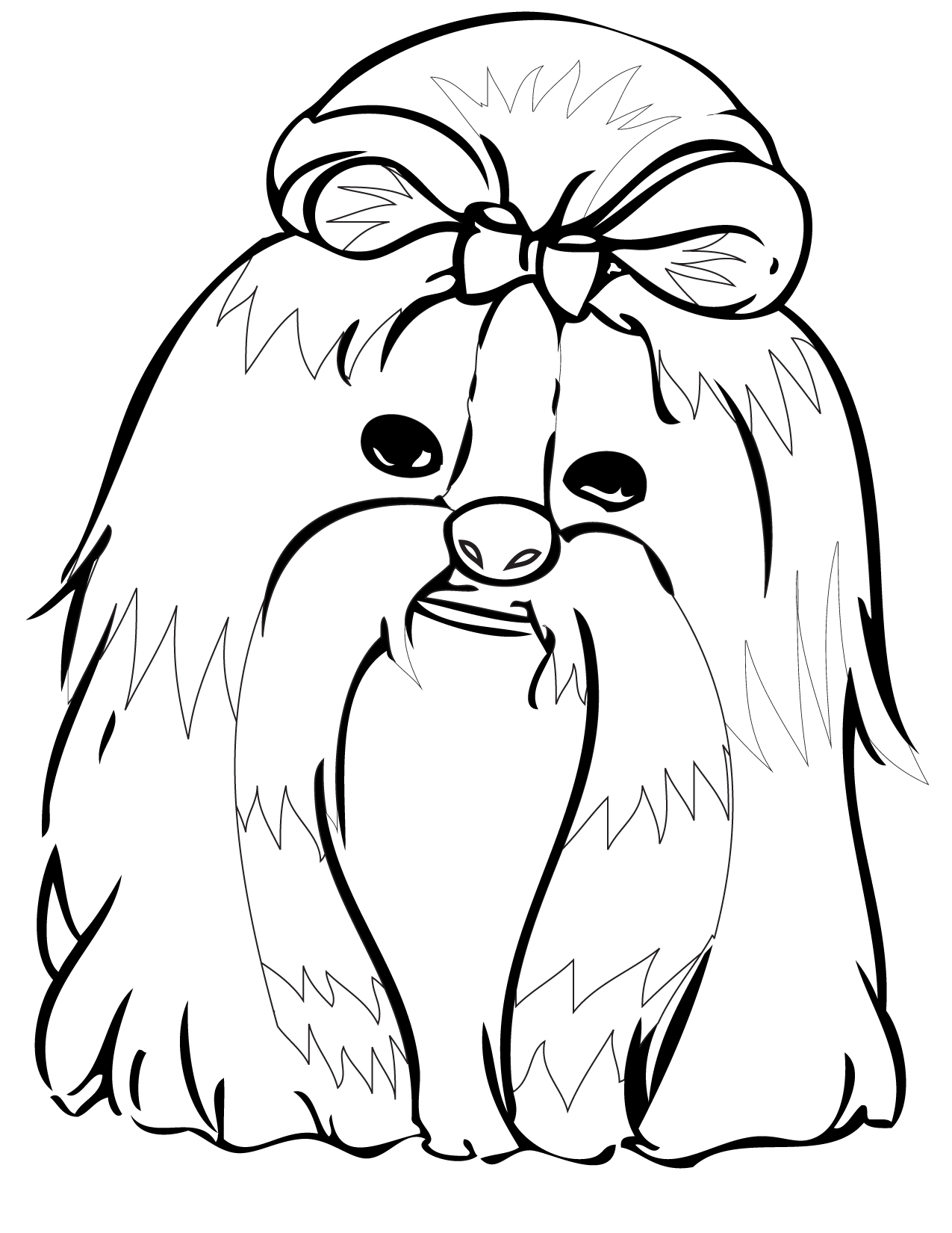 1275x1650 Shih Tzu Coloring Page Handipoints Shih Tzu Coloring Pages Model