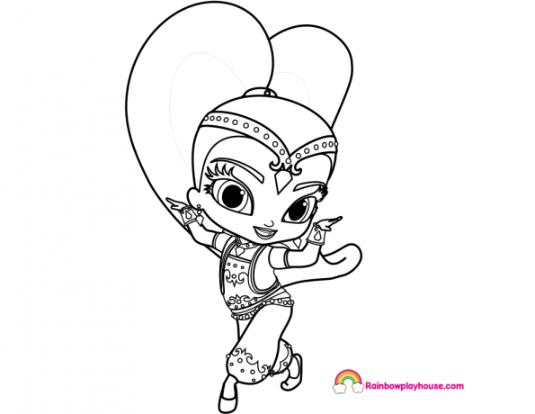 595x460 Shimmer And Shine Coloring Page