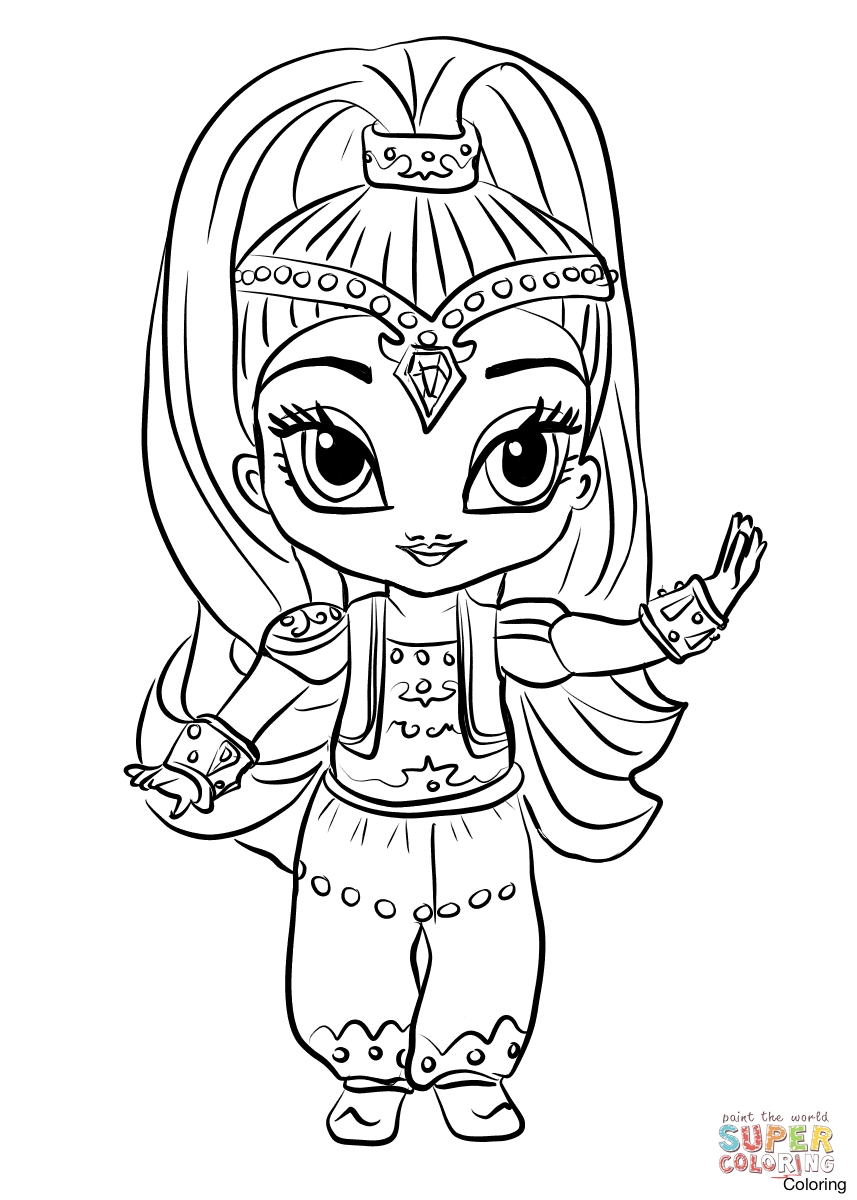 857x1200 Printable Shimmer And Shine Coloring Page For Adults Pages