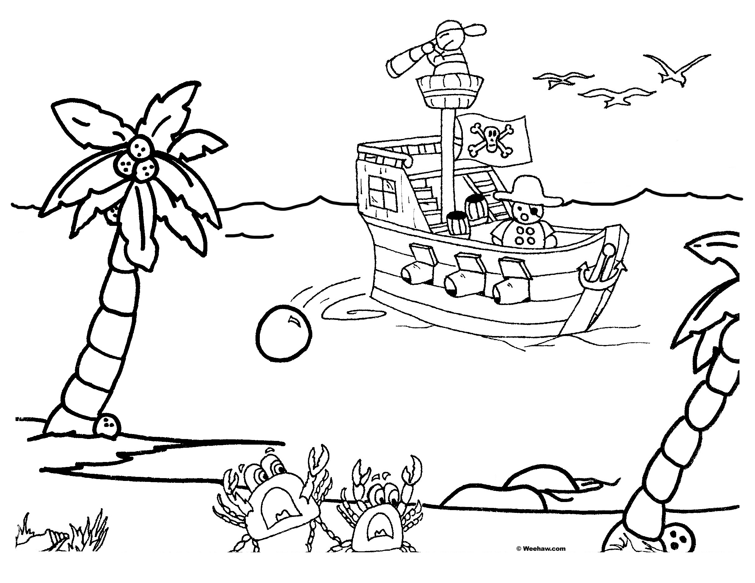 2432x1879 Pirate Ship Coloring Pages Kids Ships Free Credit Pirate