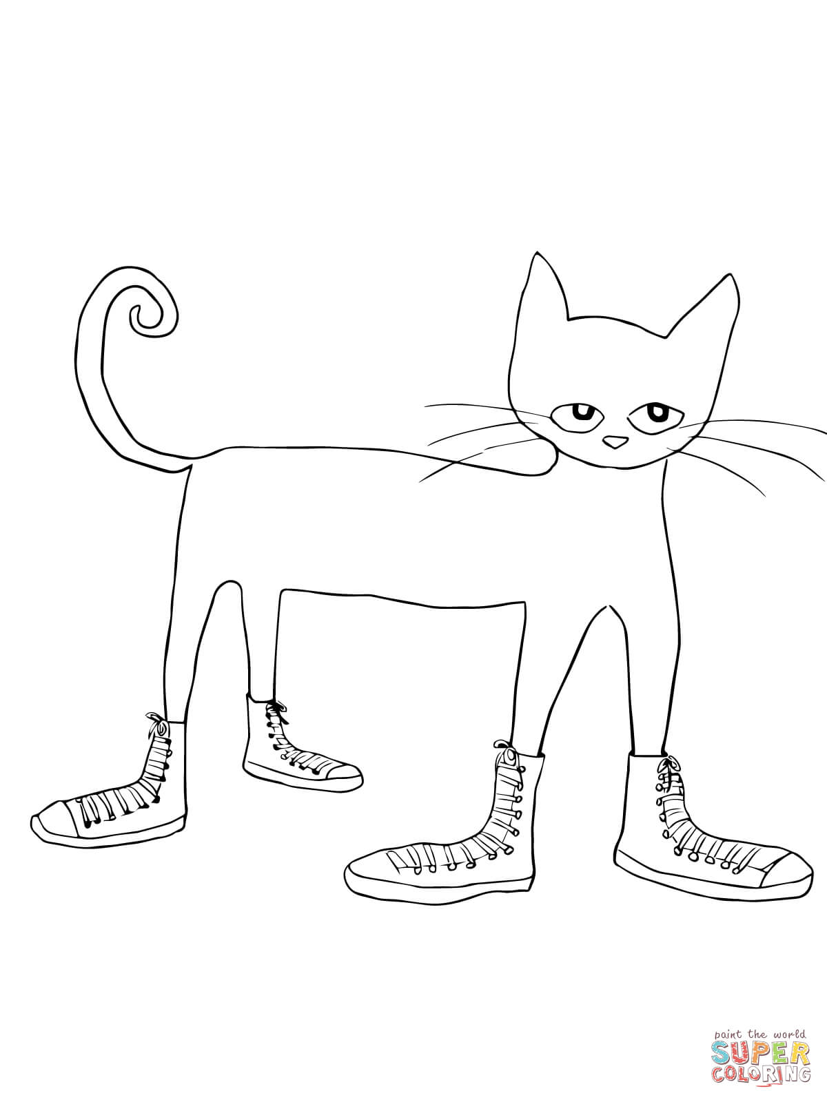 1200x1600 Pete The Cat I Love My White Shoes Coloring Page With Shoe Clip
