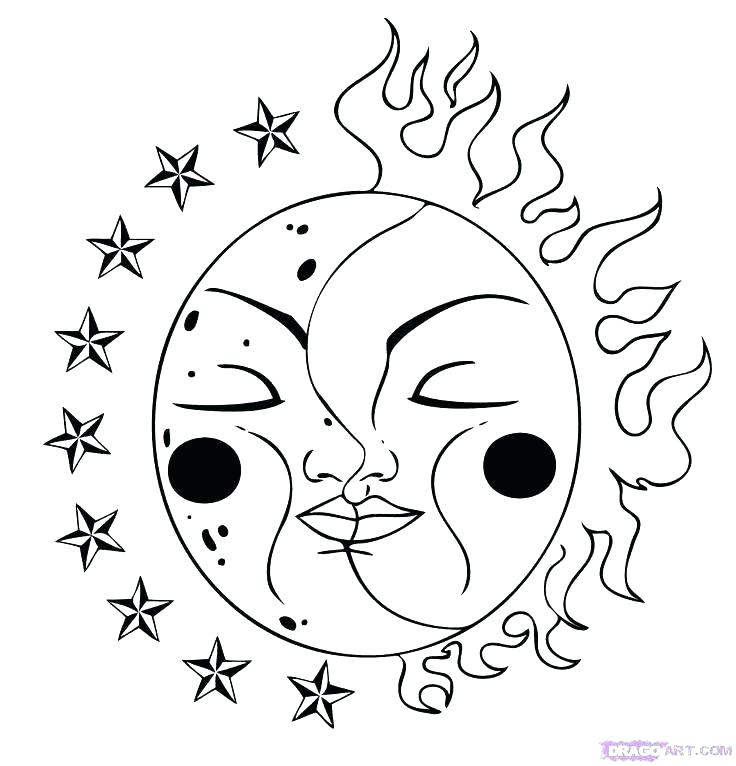 736x766 Moon Stars Coloring Pages Printable Star Coloring Pages