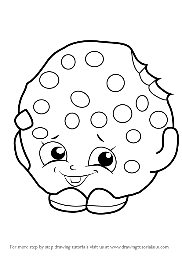 596x843 Shopkins Coloring Pages Kooky Cookie How To Draw Kooky Cookie