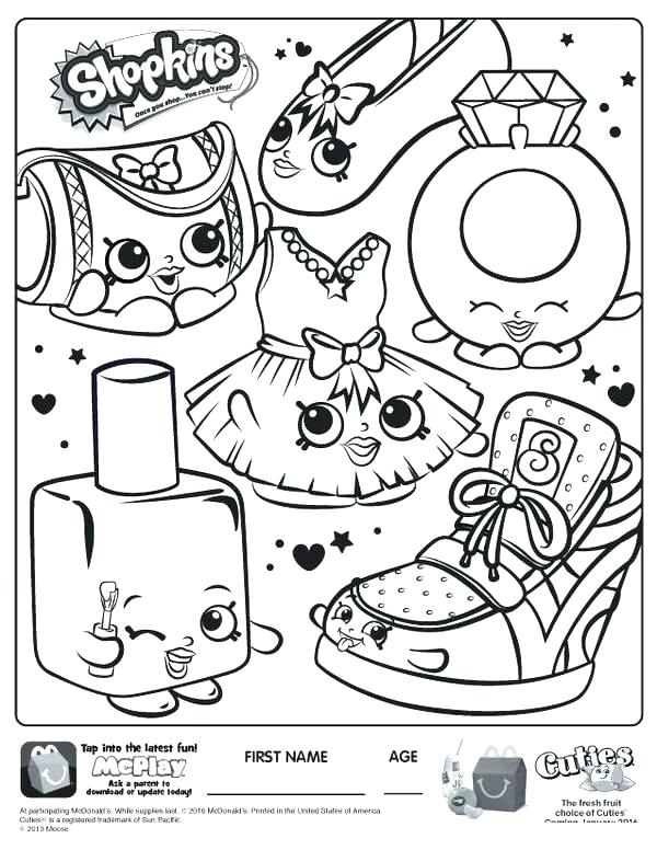 600x776 Strawberry Kiss Shopkins Coloring Page Professional