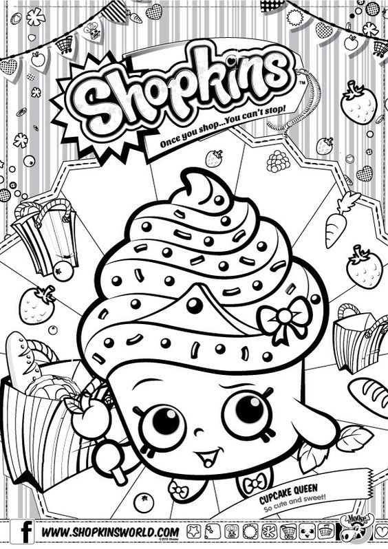 564x798 Shopkins Colour Color Page Cupcake Queen Shopkinsworld Emma