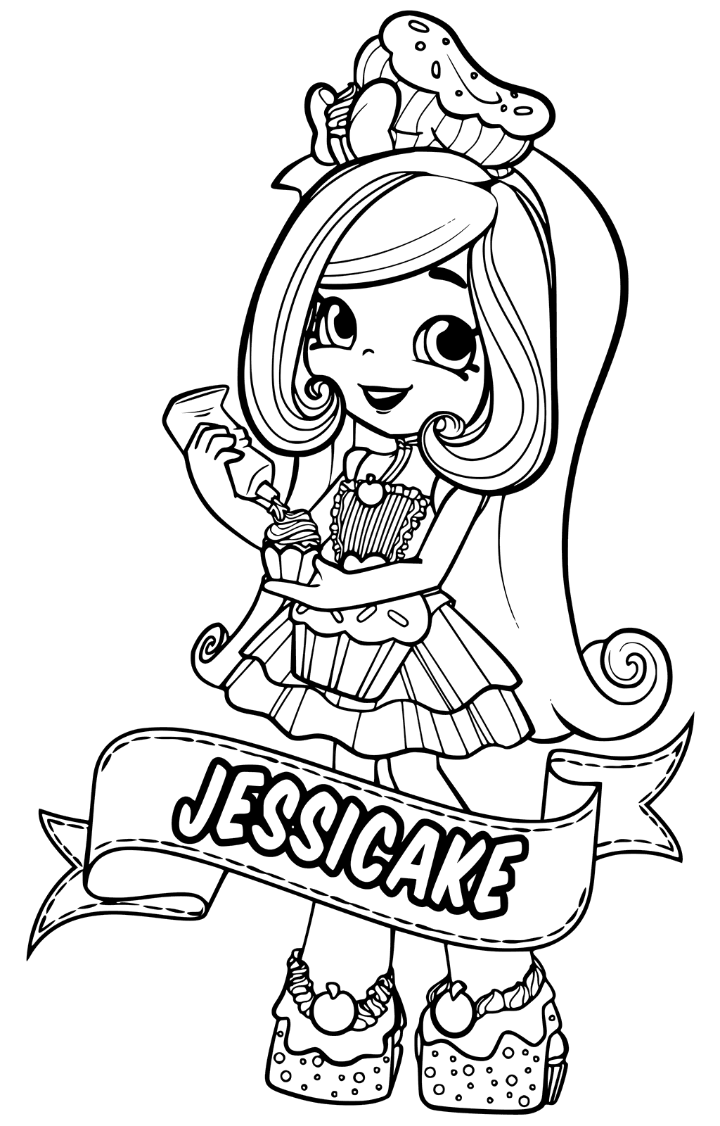 1024x1600 Shopkins Doll Jessicake Coloring Page
