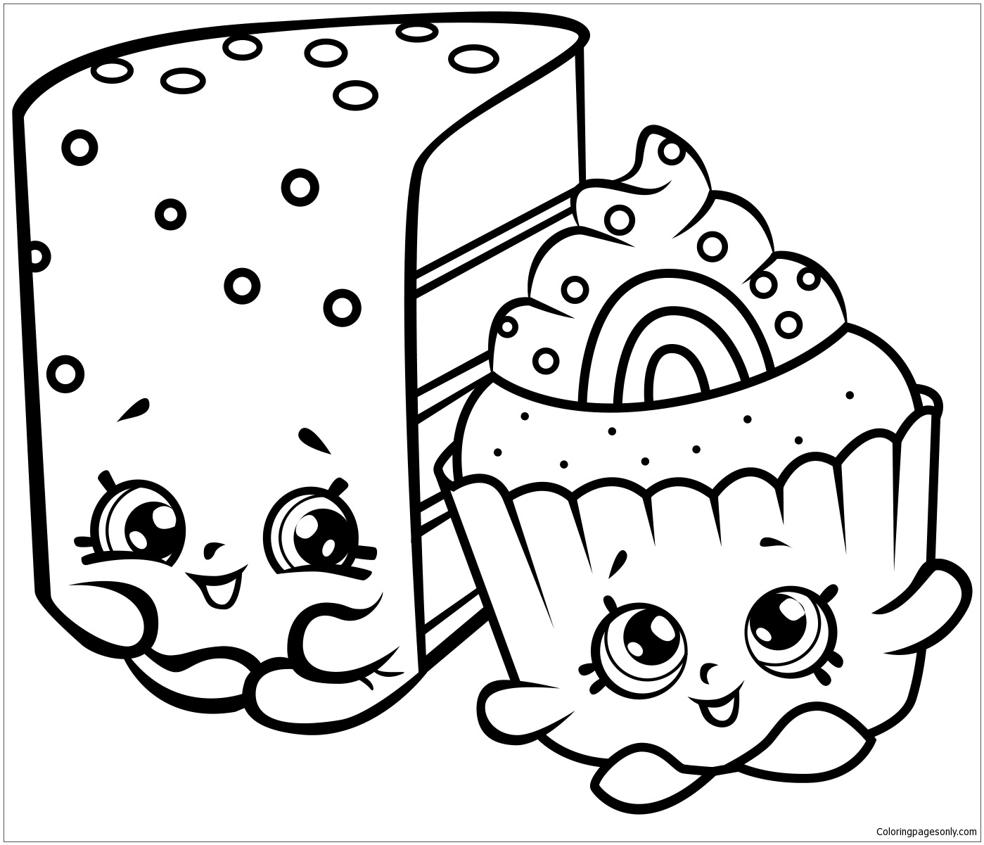 1399x1201 Coloring Pages For Lovely Cute Cakes Shopkins Coloring Page Free