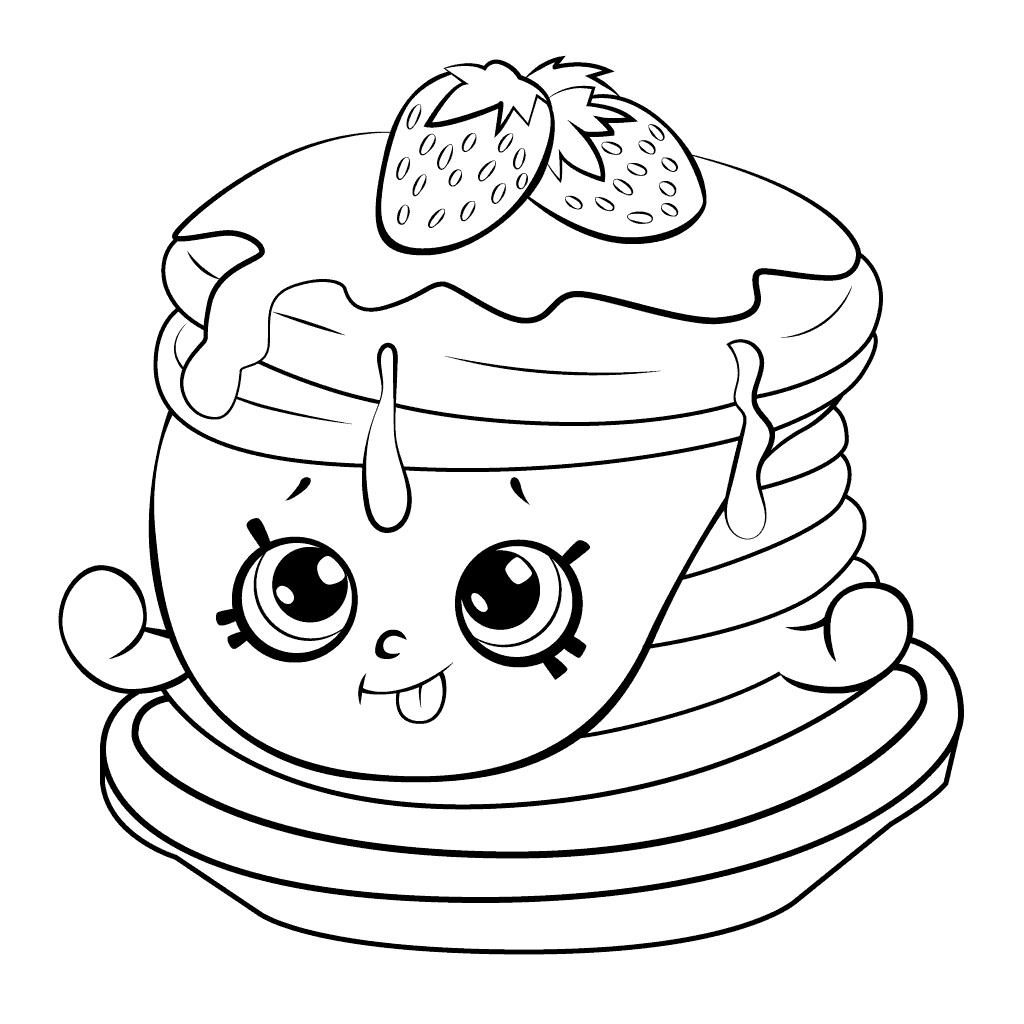 1024x1024 Ultra Rare Strawberry Pancake Shopkins Season Coloring Page