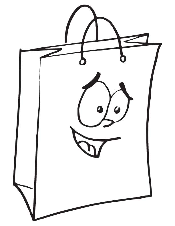 612x792 Shopping Bag Coloring Page