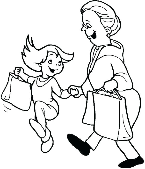 600x701 Shopping Coloring Pages Shopping Centre Colouring Pages