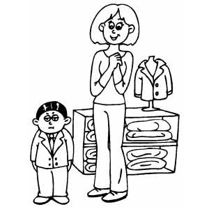 300x300 Sad Boy Shopping Coloring Sheet