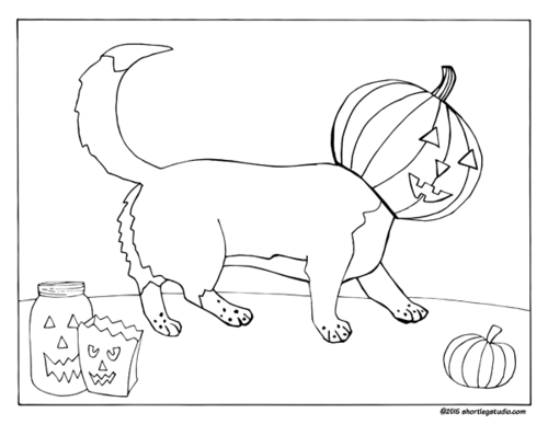 500x387 Corgi Pumpkin Head Coloring Page! Drawingcoloring Pages