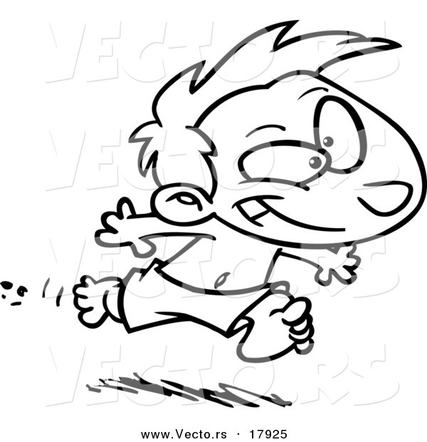 600x620 Vector Of A Cartoon Boy Running To Swim
