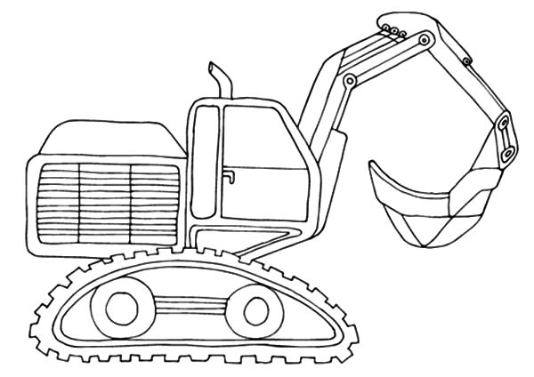 600x424 Excavator With Load Shovel Coloring Pages