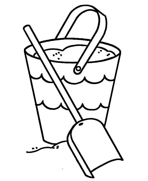600x734 Shovel And Beach Bucket Coloring Pages Best Place To Color