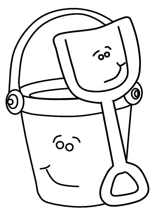 600x840 Smiling Beach Bucket And Shovel Coloring Pages Best Place To Color