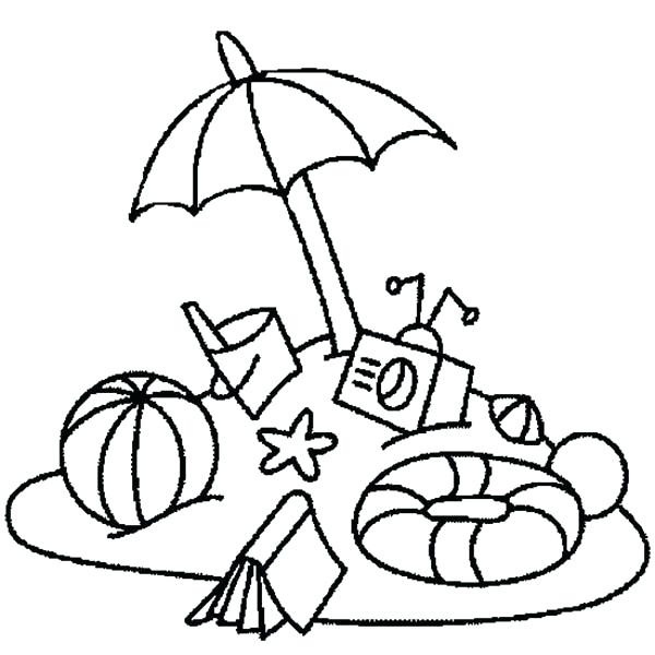 600x600 Vacation Coloring Pages Pail And Shovel Coloring Page Free
