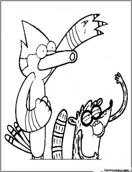 258x338 Printabel Blue Jay And Rigby Regular Show Coloring Pages