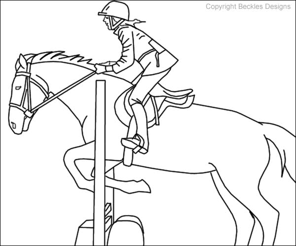 600x499 Horse Jumping Coloring Pages